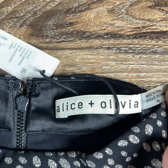 Alice + Olivia Inka Strong Shoulder Mock Neck Dress - Picture 6 of 9